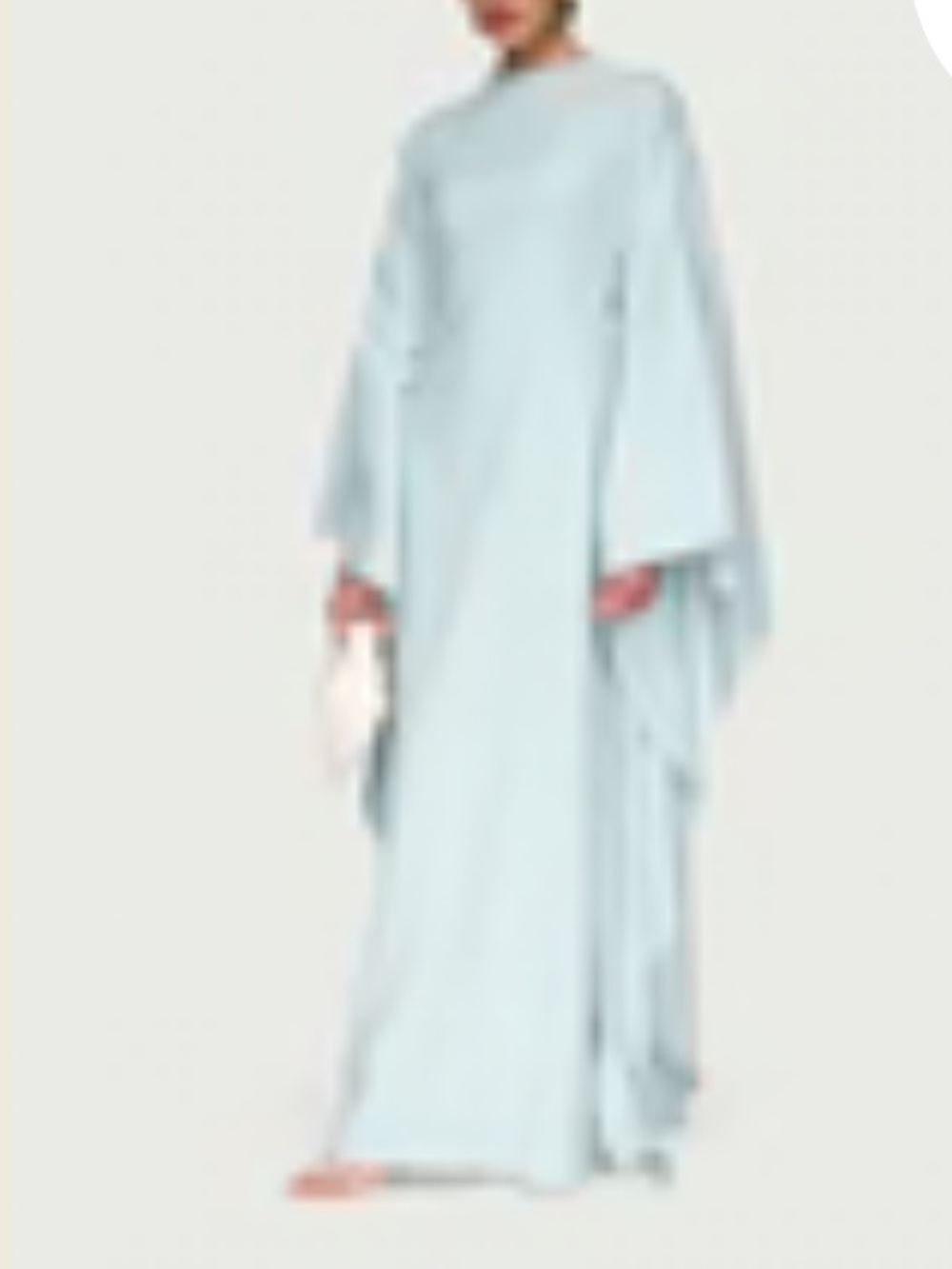 Cotton Linen Butterfly Inner Tie Abaya Dress - Seafoam M 54” - Picture 4 of 5